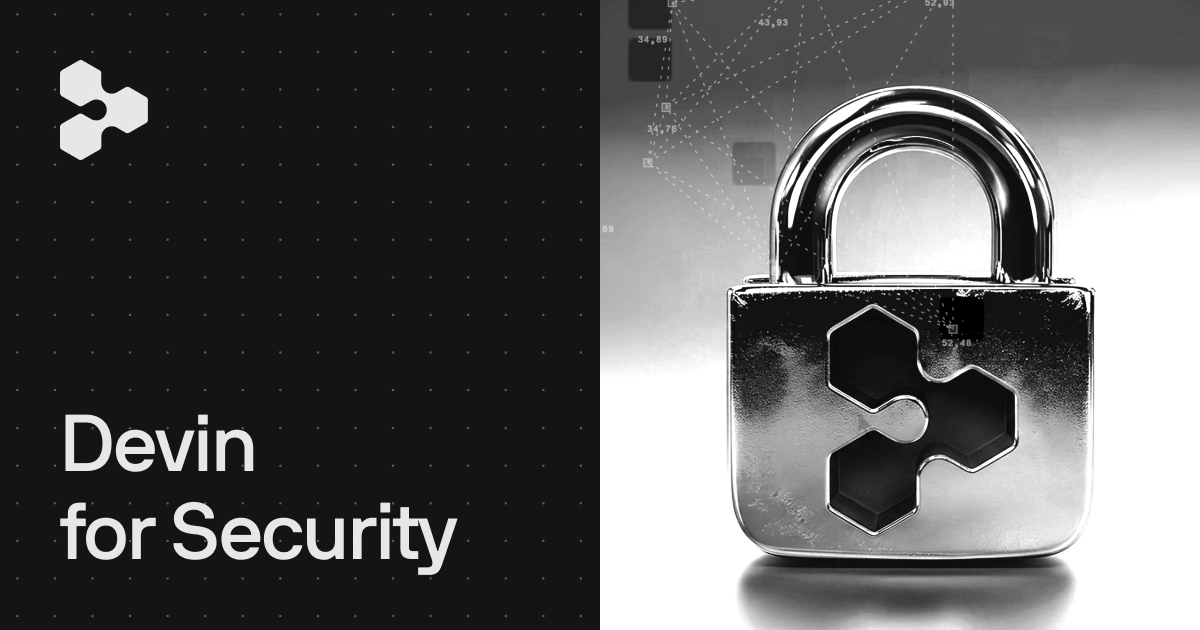 Official Devin image illustrating automated vulnerability discovery and remediation, from devin.ai/security
