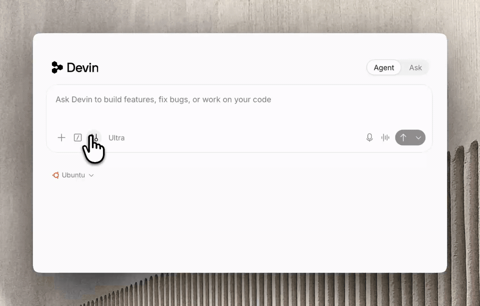 Selecting macOS as the virtual environment for a Devin cloud session